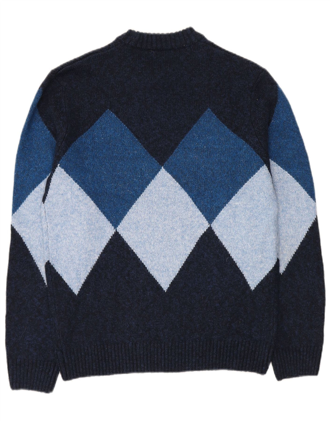 C & A Pull à col rond pour homme Petit Bleu marine Argyle/Diamant