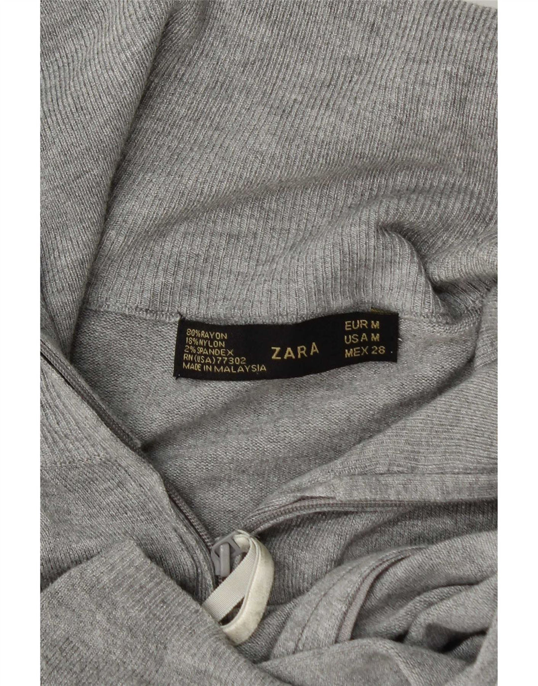 Zara Cardigan Femme Pull UK 12 Rayonne Gris Moyen