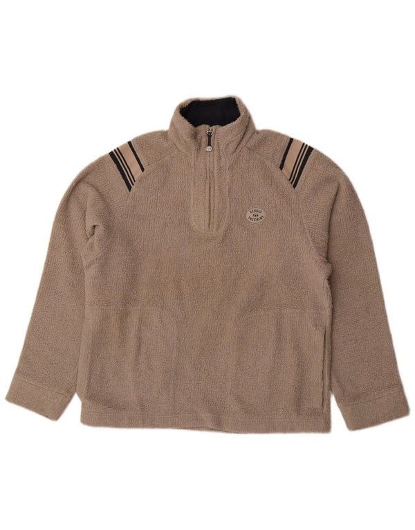 Sergio Tacchini Pull Polaire Col Zippé Homme Rayé Gris Moyen