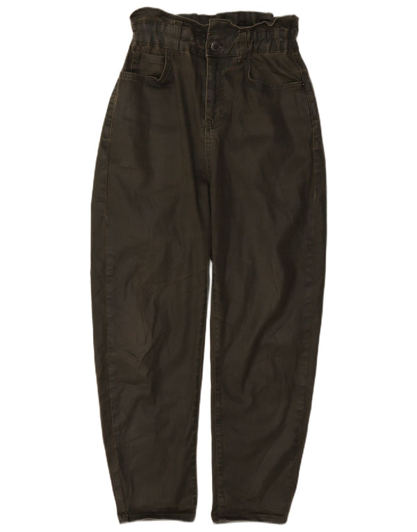 Zara Pantalon décontracté taille haute fuselé pour femme EU 32 2XS W22 L24 Kaki