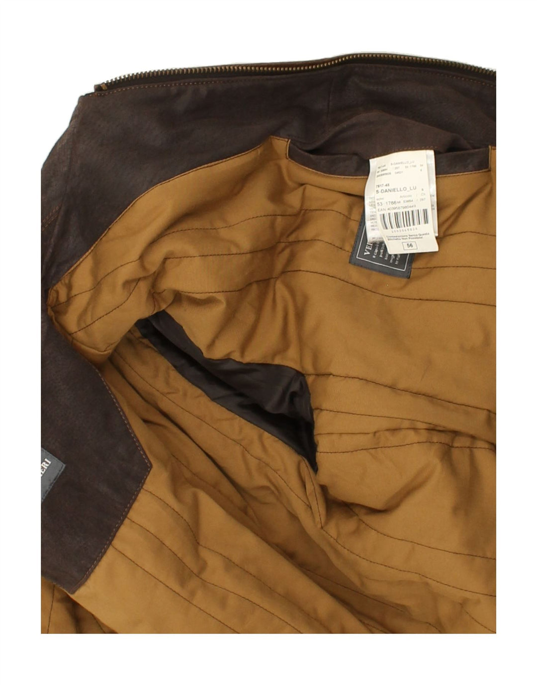 LUCA D'ALTIERI Veste en cuir pour homme UK 56 3XL Cuir marron