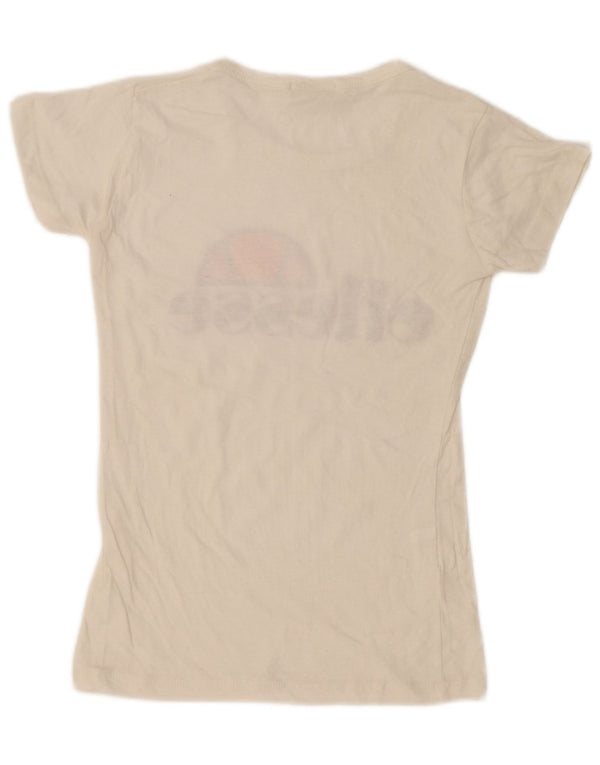 Ellesse T-shirt graphique pour femme UK 12 Medium Off White