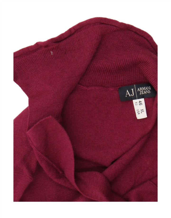 Armani Jeans Pull à col polo pour femme EU 46 XL Laine marron