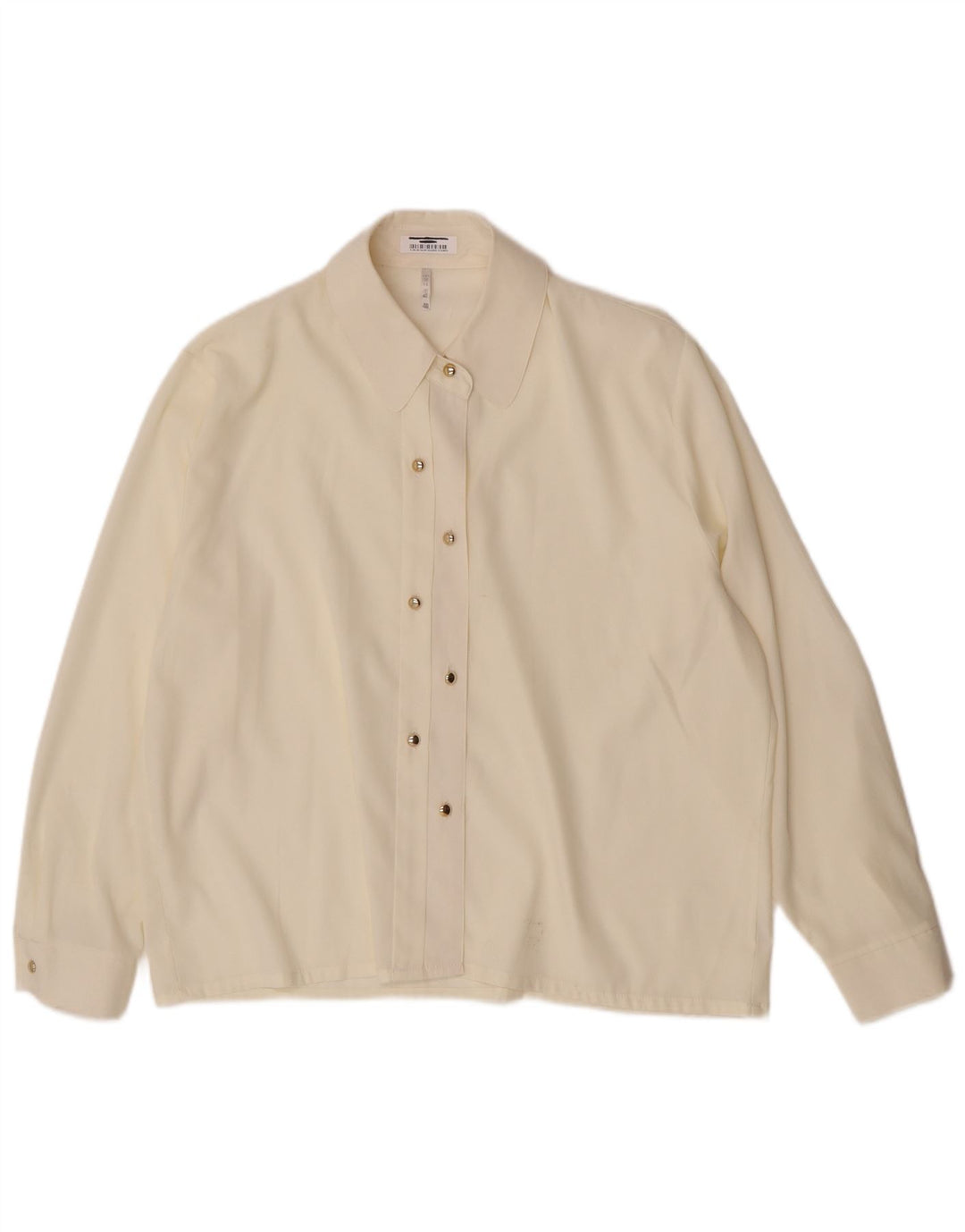 Chemisier chemise femme vintage UK 14 Medium Off White Viscose