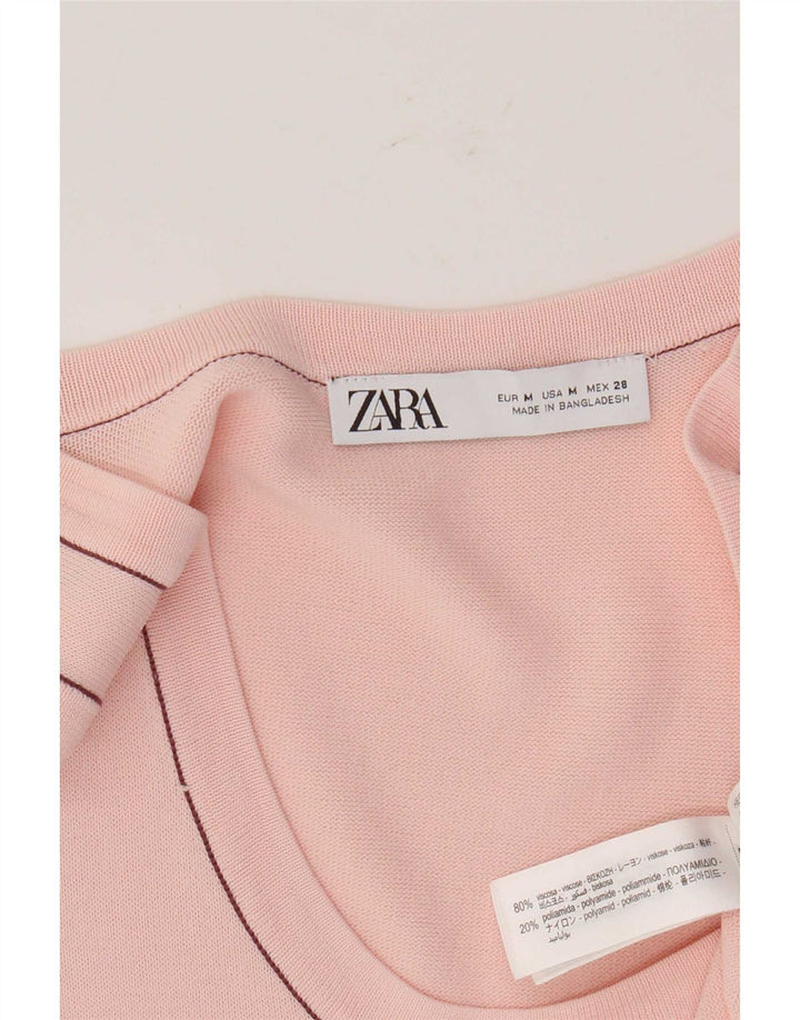 Zara Débardeur Femme UK 12 Viscose Rose Moyen