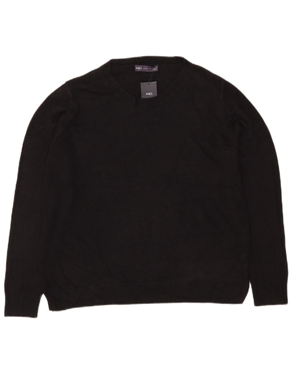 Marks & Spencer Pull col bateau pour femme UK 18 XL Acrylique noir
