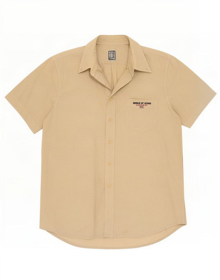 Cassuci Chemise à Manches Courtes Homme Beige Moyen