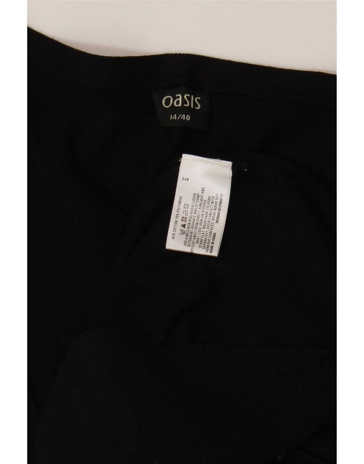 Oasis Cardigan pour femme UK 14 en coton noir moyen