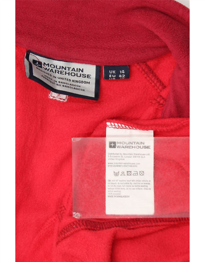 Mountain Warehouse Pull polaire à col zippé pour femme UK 14 Large Rouge Polyester