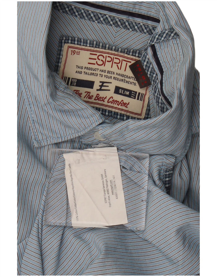 ESPRIT Chemise Slim Homme Grandes Rayures Bleues