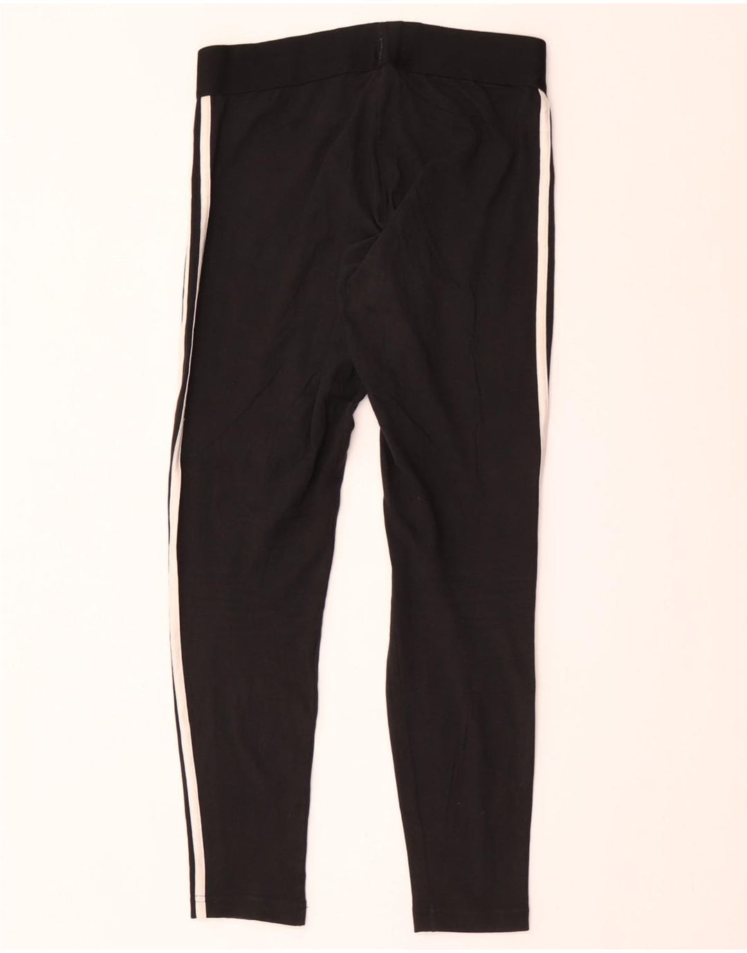 ADIDAS Leggings Femme UK 12/14 Coton Noir Moyen