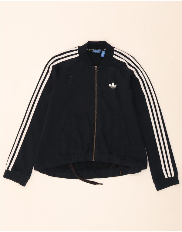 Adidas Veste de survêtement graphique pour femme UK 8 Petit coton noir