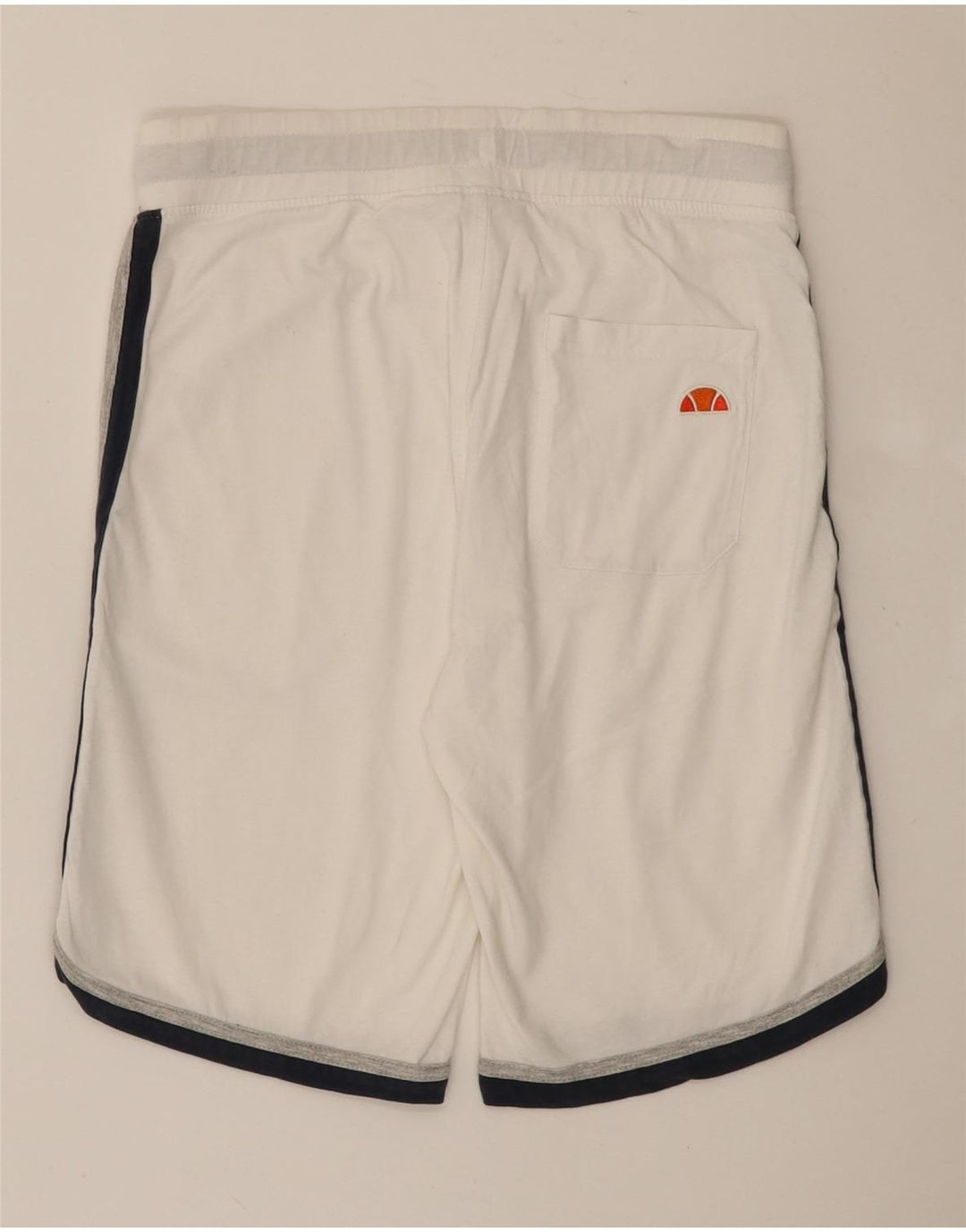 Ellesse Short de Sport Graphique Homme Blanc Moyen Coton Colorblock