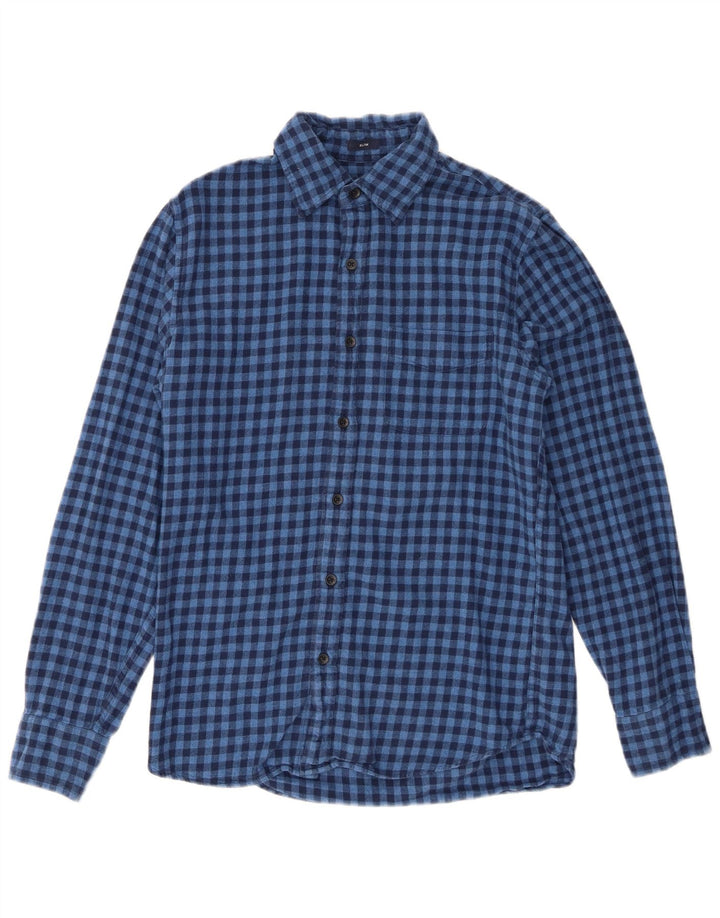 J. Crew Chemise slim en flanelle pour homme en coton vichy bleu petit