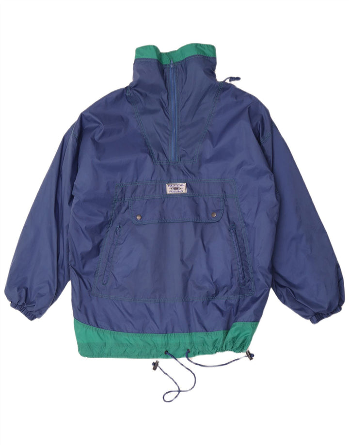 Marcel Clair Veste de pluie à capuche coupe ample pour homme EU 46 Petit Bleu Colorblock