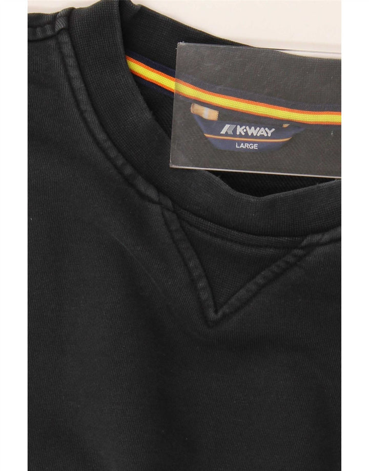 K-Way Sweat-shirt pour homme en coton noir Taille L