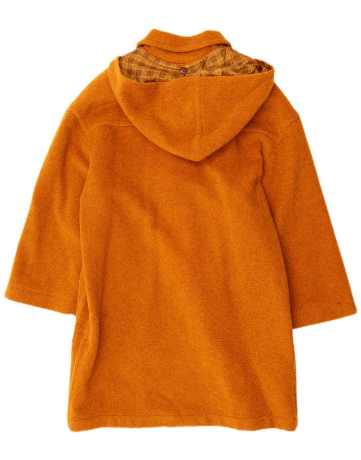 SUPERIOR Duffle-coat à capuche pour femme UK 18 XL Orange Laine