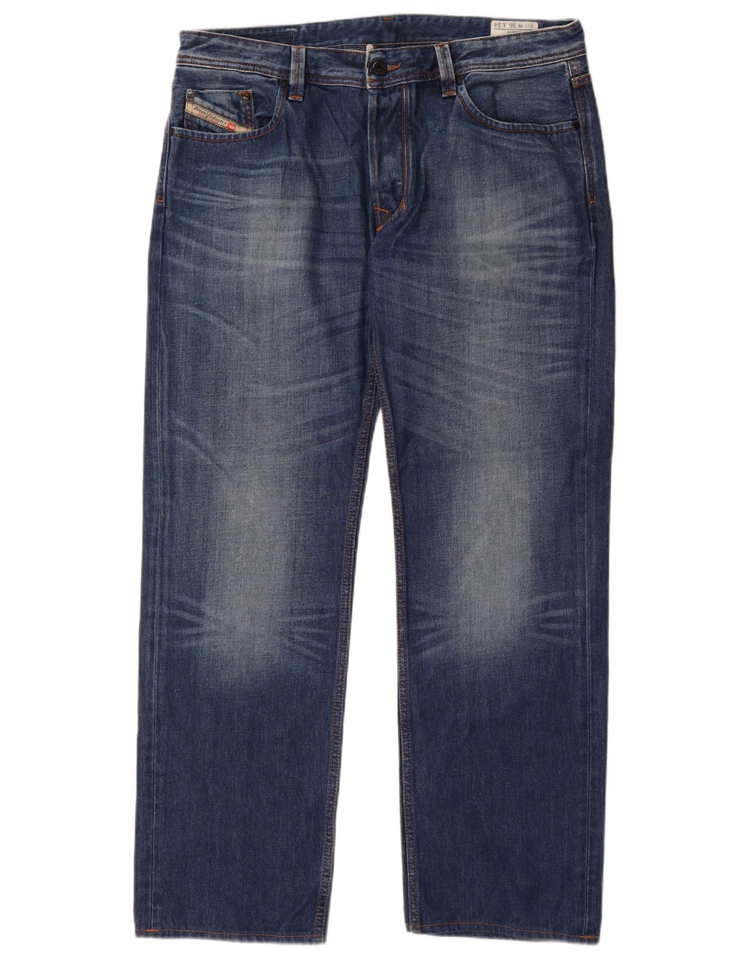 Diesel Jean Droit Larkee Homme W36 L34 Bleu Coton