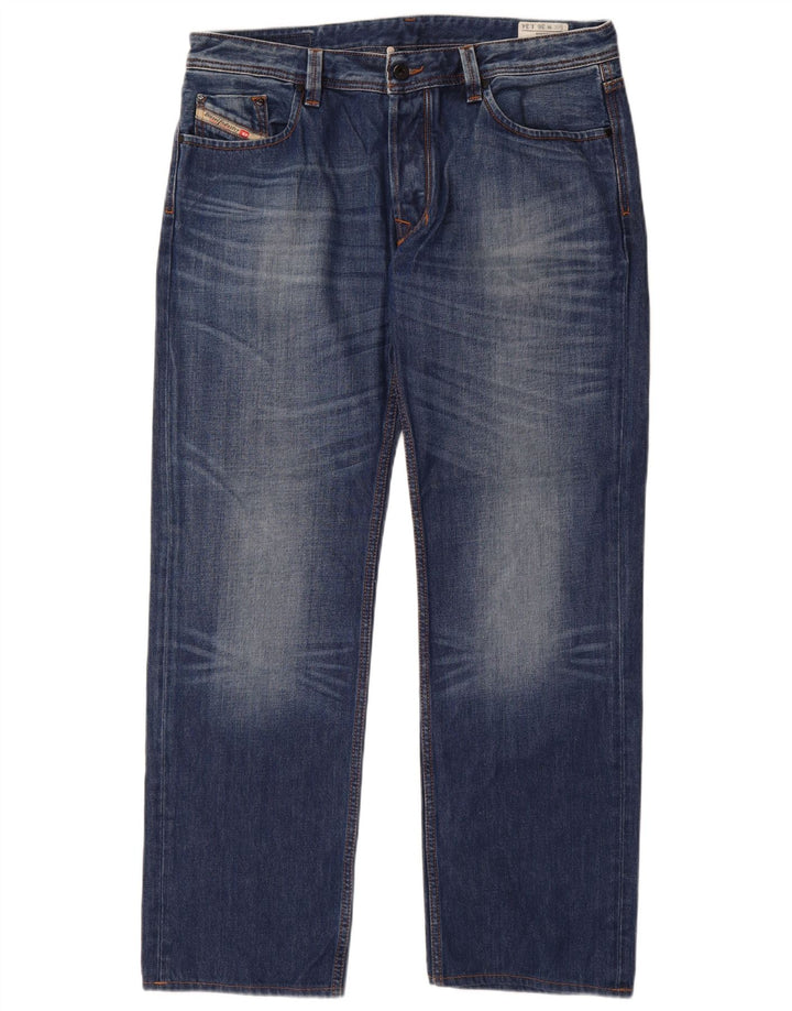 Diesel Jean Droit Larkee Homme W36 L34 Bleu Coton