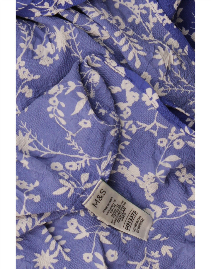 MARKS & SPENCER Robe longue régulière pour femme UK 16 Grand Bleu Floral