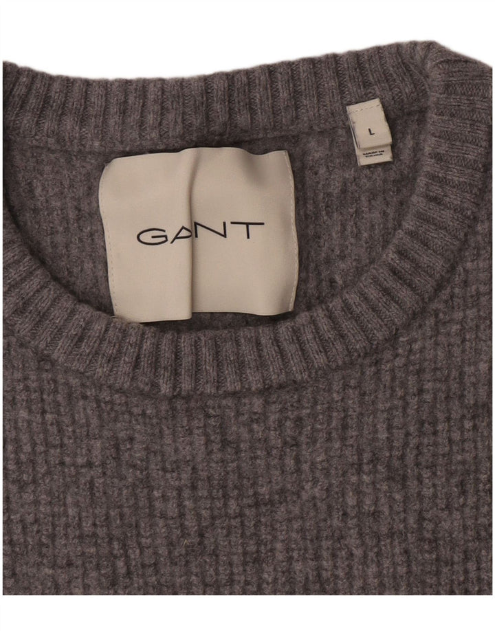 Gant Pull ras du cou pour femme UK 16 Large Gris Coton