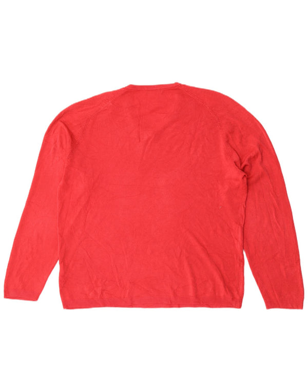Marks & Spencer Pull Homme Autograph Col V Pull XL Rouge Acrylique