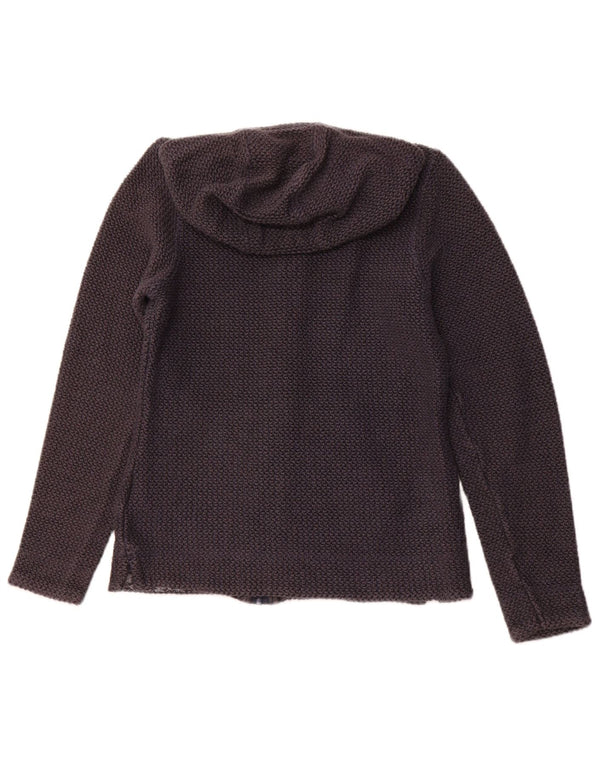 WEIRD FISH Pull à capuche zippé pour femme UK 10 Petit coton bleu marine