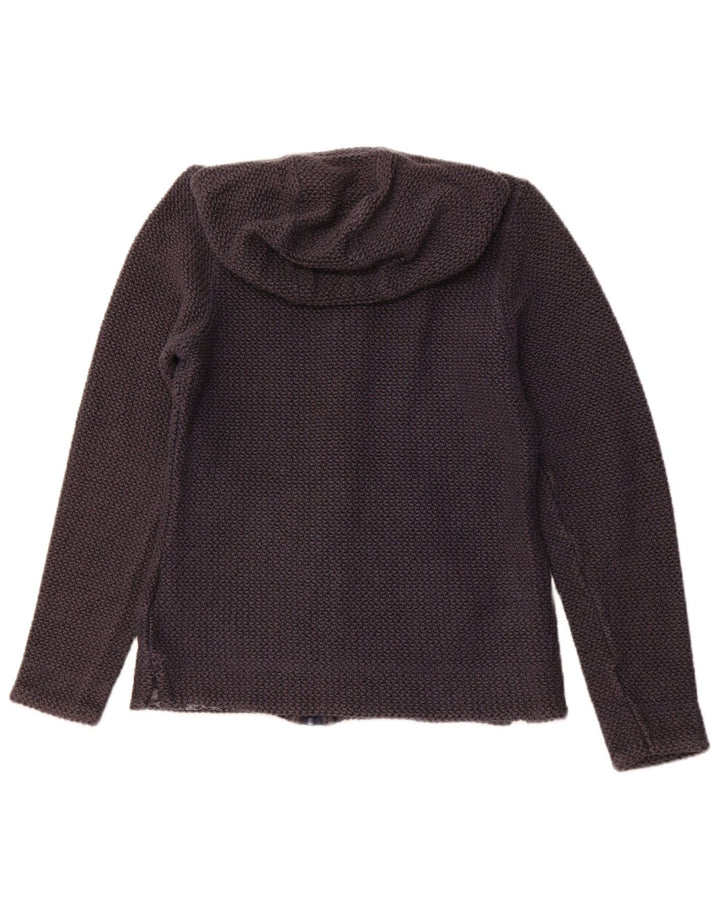 WEIRD FISH Pull à capuche zippé pour femme UK 10 Petit coton bleu marine