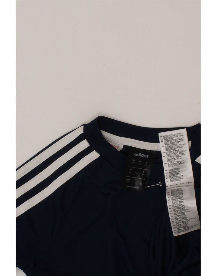ADIDAS Garçon Climalite T-Shirt Top 7-8 ans Bleu Marine Polyester