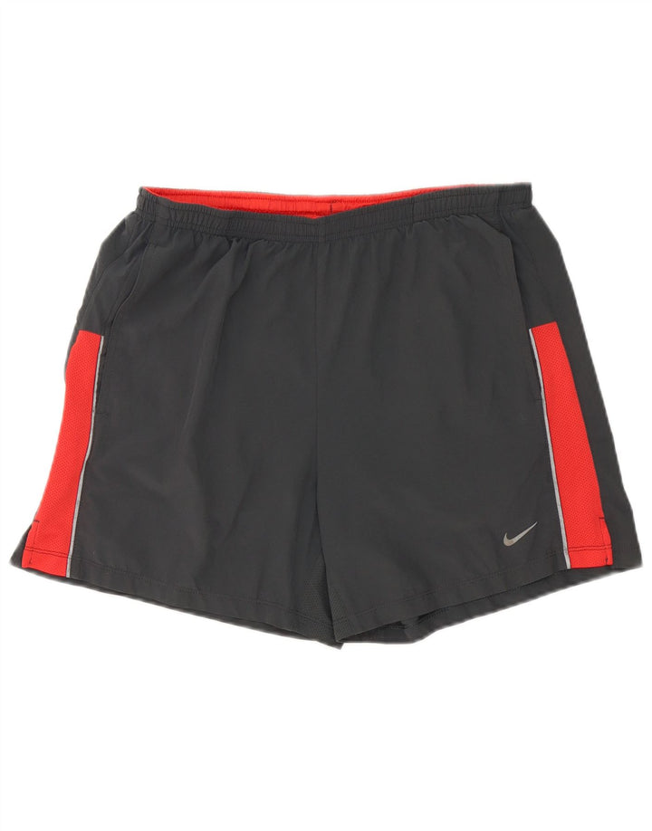 Nike Short de sport Dri Fit pour homme en polyester color block gris moyen