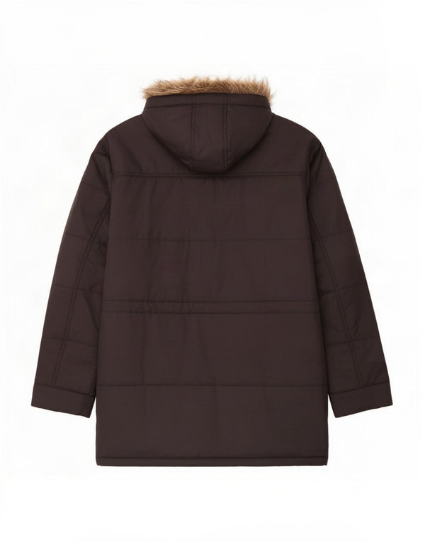 Guinness Mens Hooded Padded Coat UK 46 3XL Black Polyamide