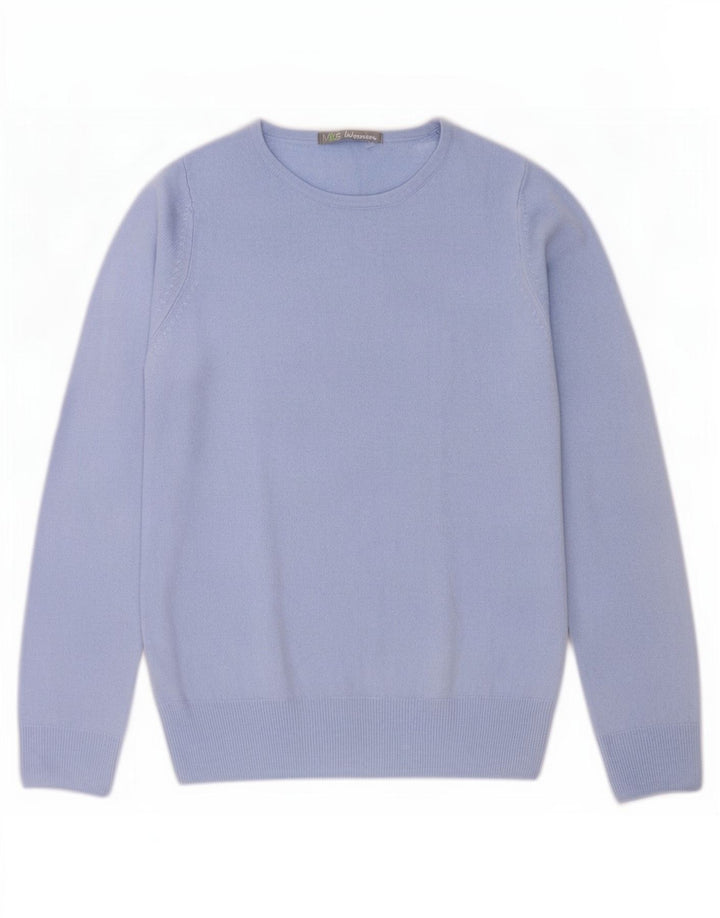Marks & Spencer Pull ras du cou pour femme UK 8 Small Bleu Acrylique