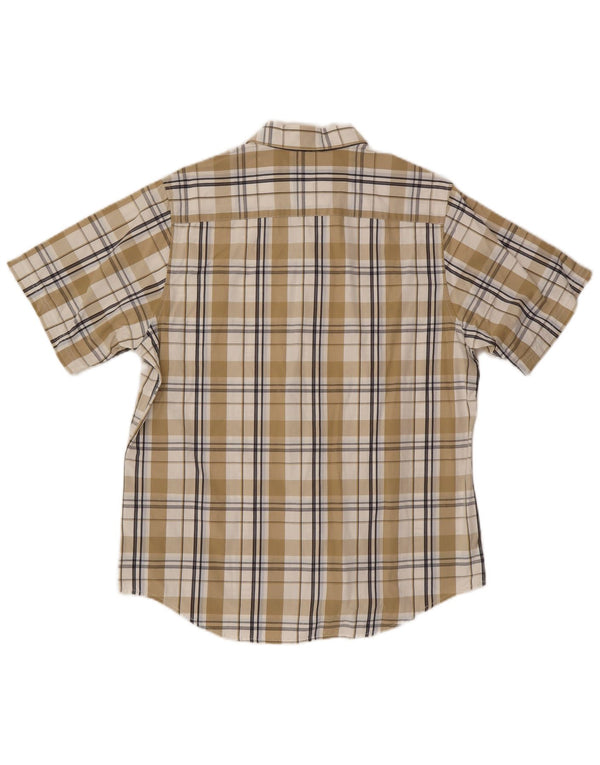 Timberland Chemise à manches courtes pour hommes en coton à carreaux beiges