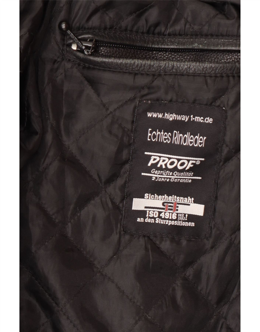 Highway 1 Veste de motard en cuir pour homme Taille 60 4XL Cuir noir