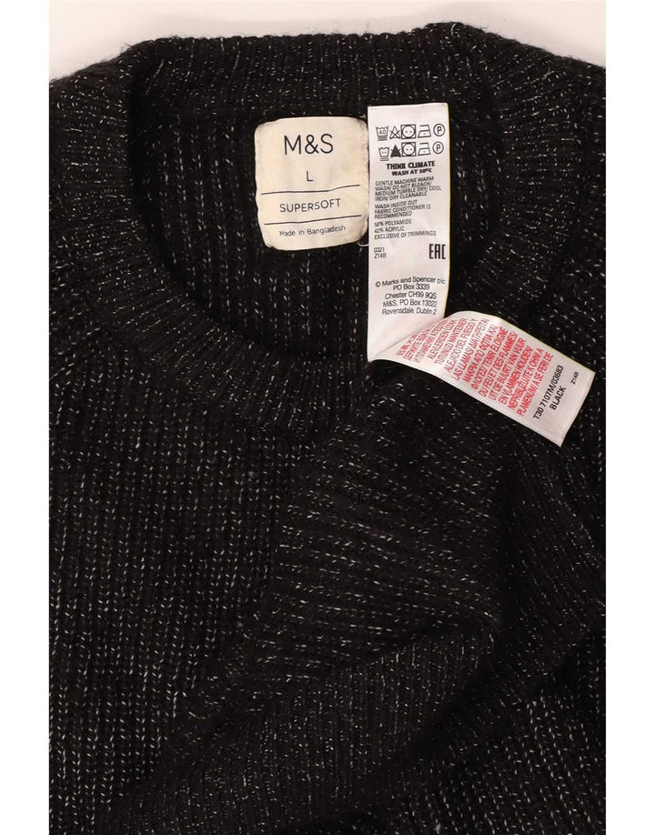 Marks & Spencer Pull à col rond pour homme en polyamide moucheté noir