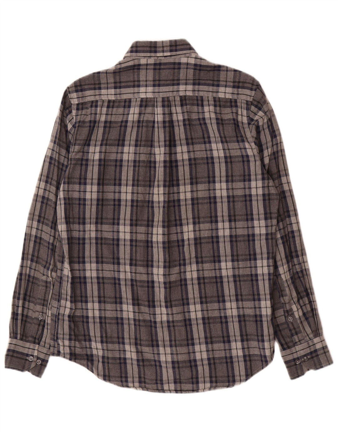 DACK'S Chemise Regular Fit en Flanelle pour Hommes en Coton à Petits Carreaux Gris