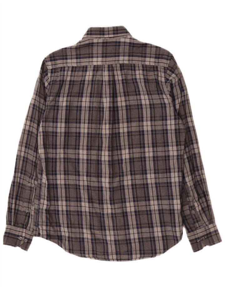 DACK'S Chemise Regular Fit en Flanelle pour Hommes en Coton à Petits Carreaux Gris