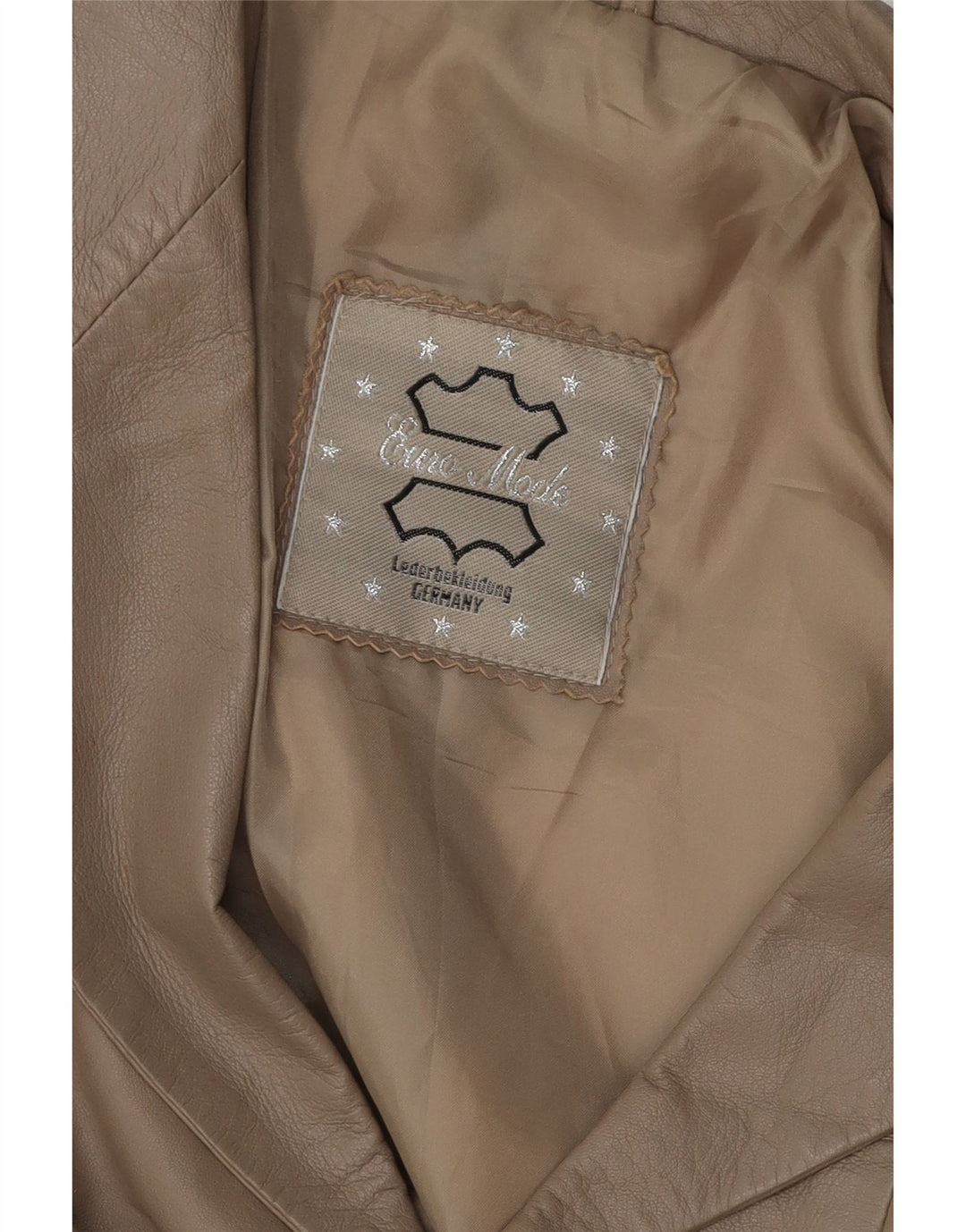 VINTAGE Femme 3 Boutons Veste Blazer En Cuir UK 16 Grand Cuir Gris