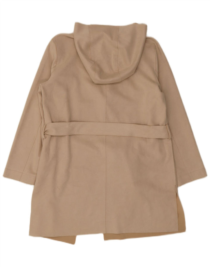 Zara Manteau à capuche pour femme UK 44 Polyester beige moyen