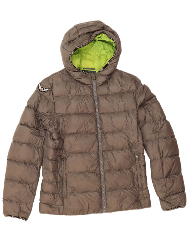 Fred Perry Veste matelassée à capuche pour homme UK 36 Small Gris