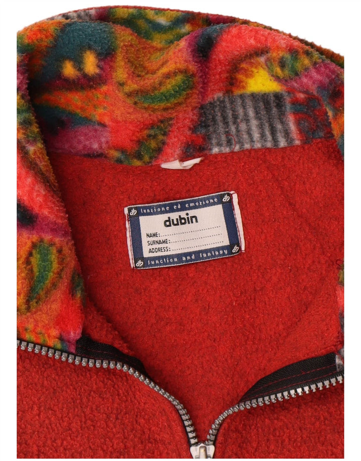 Dubin Pull polaire à col zippé pour homme Grand rouge géométrique