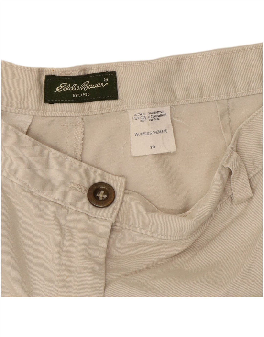 Eddie Bauer Short chino pour femme US 10 Large W30 Blanc