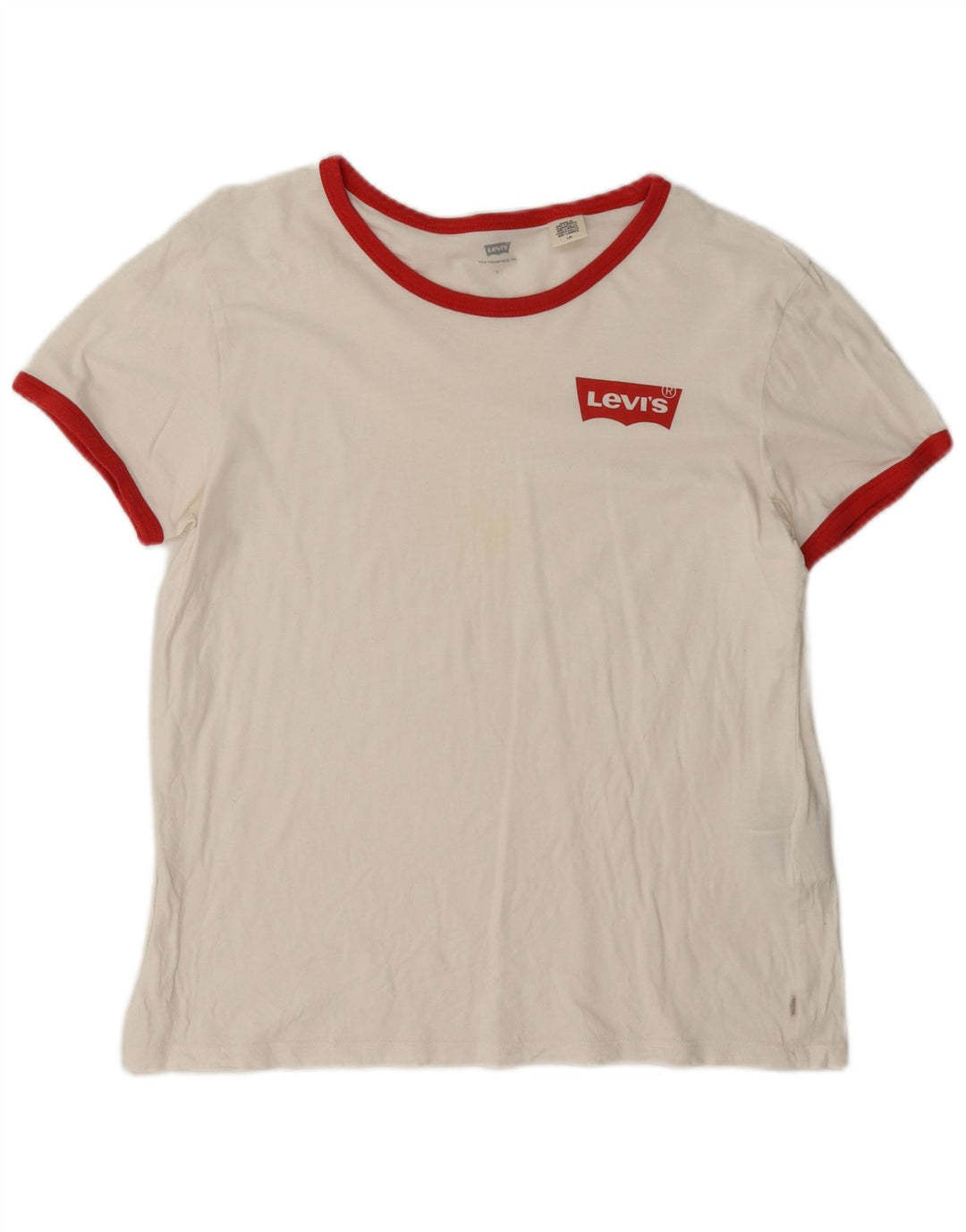 Levi's T-Shirt Femme UK 16 Large Blanc Coton