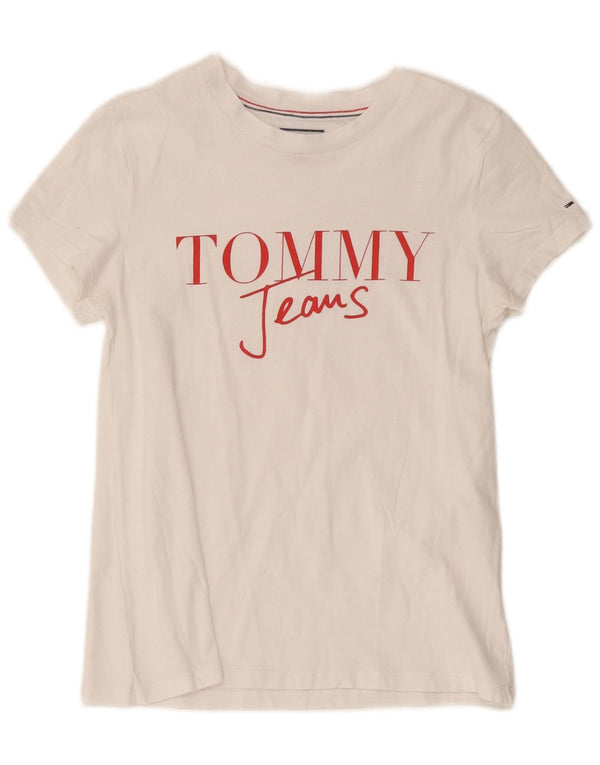 Tommy Hilfiger T-shirt graphique pour femme UK 6 XS Blanc