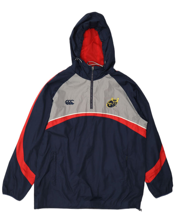 Canterbury Veste de pluie à capuche Munster Rugby pour homme UK 40 Large Bleu marine