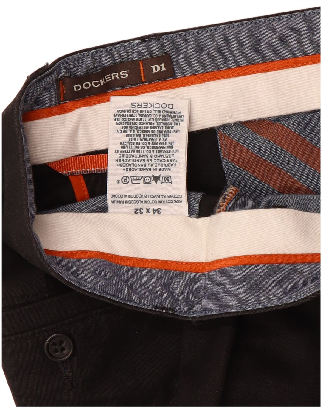 Dockers Pantalon Chino Droit Homme W34 L30 Noir Coton