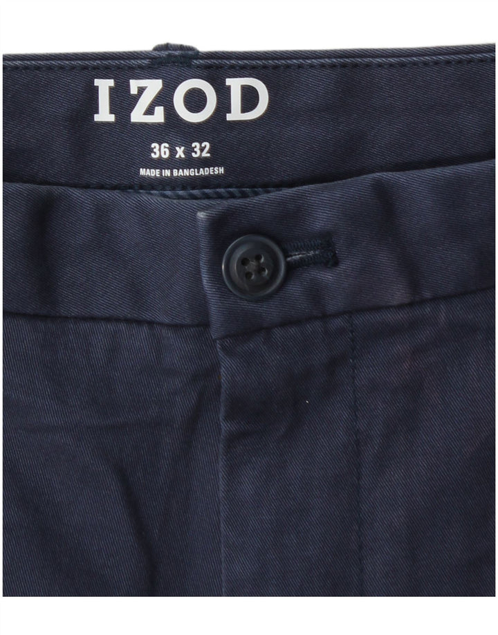 IZOD Pantalon Chino Droit Homme W36 L32 Bleu Marine Coton