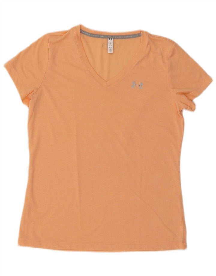 Under Armour T-Shirt Femme UK 12 Orange Moyen