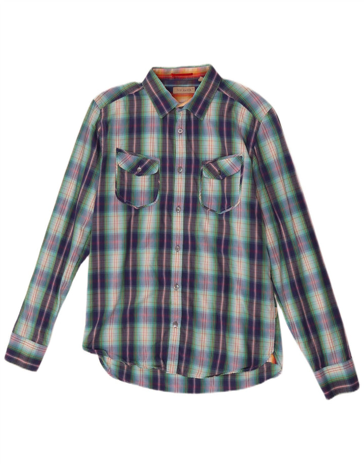 Ted Baker Chemise Homme Taille 3 Medium Multicolore Check Coton