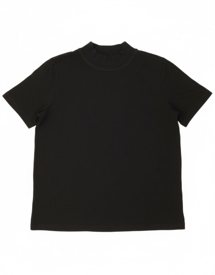 Zara T-Shirt Femme Top UK 10 Petit Noir